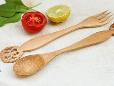 Purnak ✼ Udayagiri Wooden Cutlery - Set of Tow ✼ { 5 }